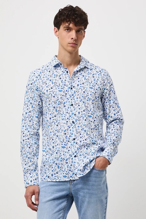 Koszula męska z kołnierzykiem klasycznym wzorzysta kolor multicolor RW25-KDM034