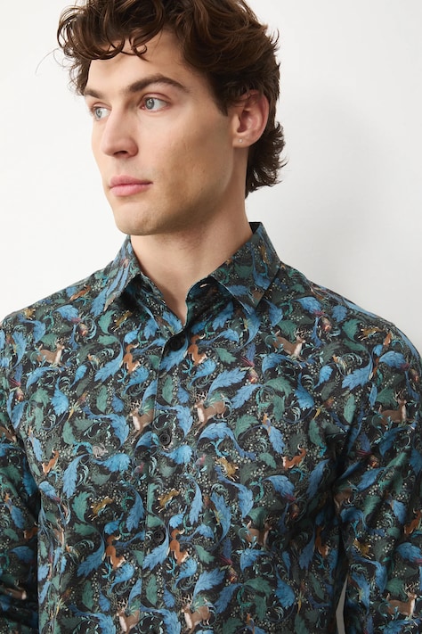 Koszula męska z kołnierzykiem klasycznym wzorzysta kolor multicolor RW25-KDMA20