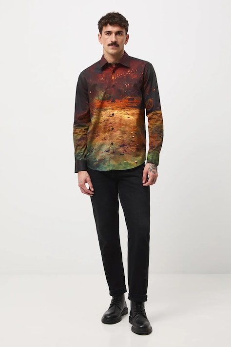 Βαμβακερό πουκάμισο Medicine ανδρικά, χρώμα: πολύχρωμο