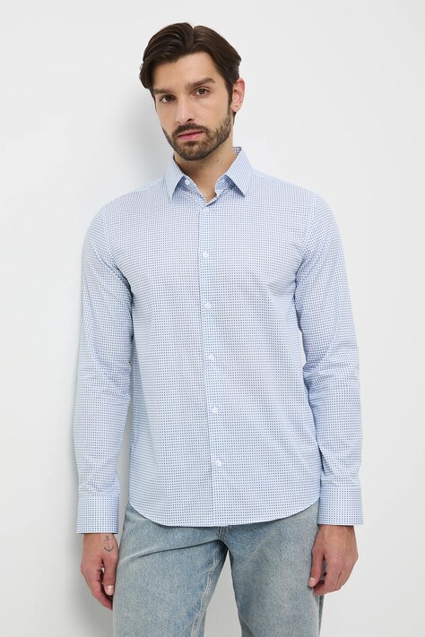 Medicine koszula bawełniana męska kolor multicolor slim z kołnierzykiem klasycznym