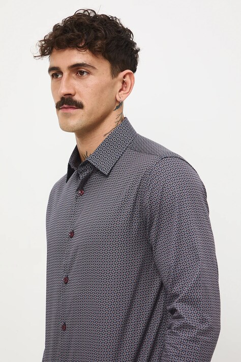 Medicine koszula bawełniana męska kolor multicolor slim z kołnierzykiem klasycznym