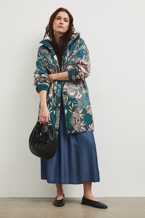 Bunda parka oversize vzorovaná viac farieb RW25-KPD100