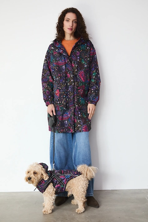 Parka damska oversize wzorzysta kolor multicolor RW25-KPD101