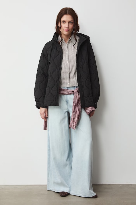 Medicine rövid kabát fekete, átmeneti, oversize