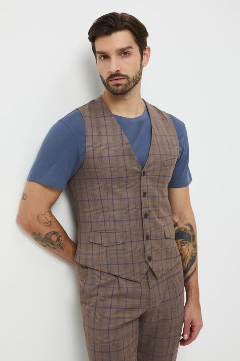 Medicine kamizelka męska kolor brązowy