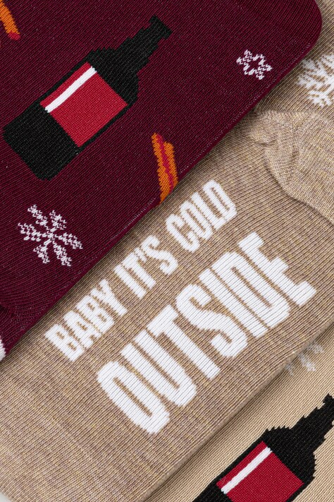 Bavlněné ponožky dámské vánoční (3-pack) více barev RW25-LBD900