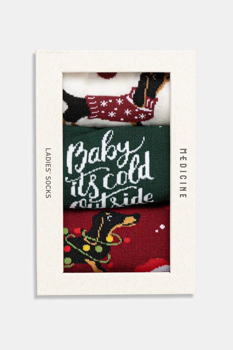 Medicine skarpetki bawełniane 3-pack kolor multicolor