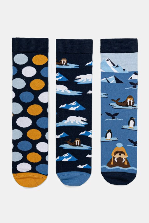 Medicine skarpetki bawełniane 3-pack kolor niebieski