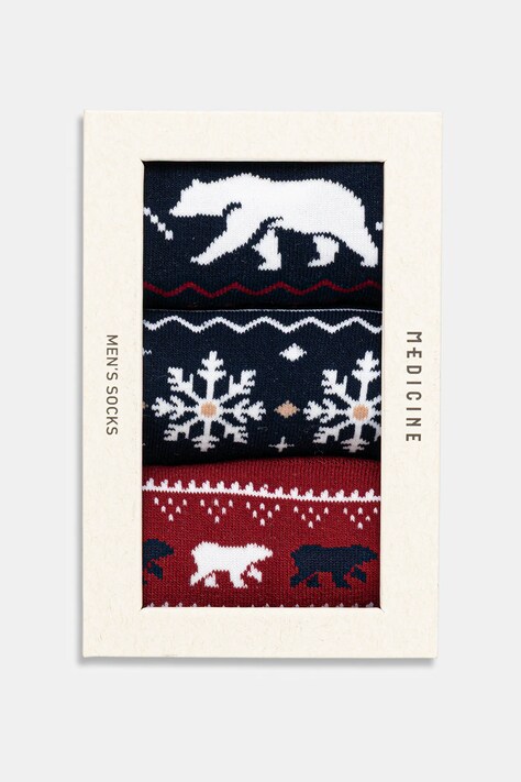 Medicine skarpetki bawełniane 3-pack kolor multicolor