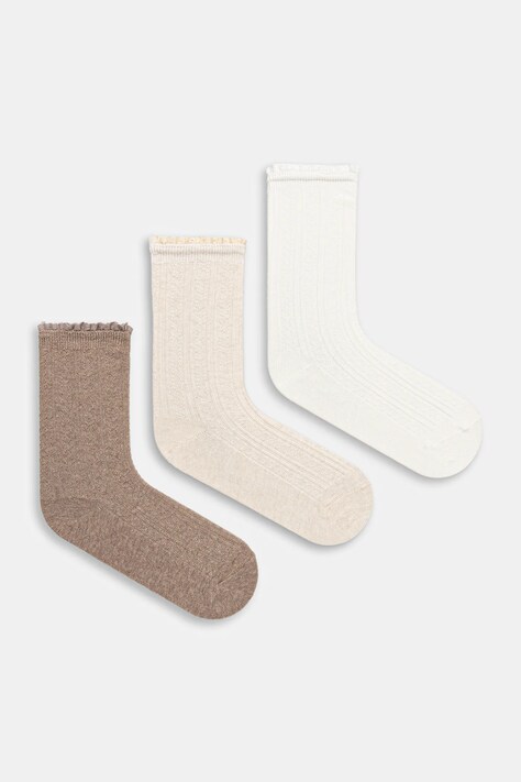 Skarpetki bawełniane damskie z fakturą (3-pack) kolor multicolor RW25-LGD400