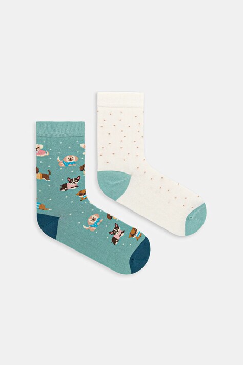 Skarpetki bawełniane damskie wzorzyste (2-pack) kolor multicolor RW25-LGD412