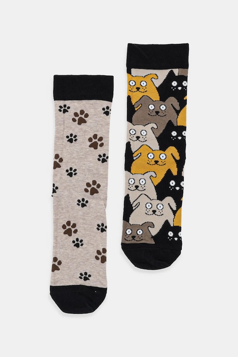 Skarpetki bawełniane damskie w psy (2-pack) kolor multicolor RW25-LGD500
