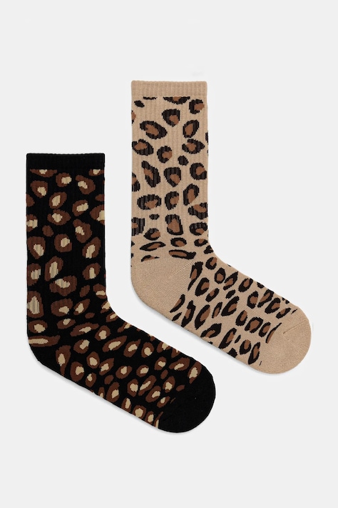 Bavlněné ponožky dámské s leopardím vzorem (2-pack) více barev RW25-LGD808