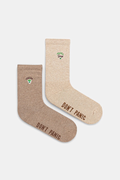 Ponožky Medicine 2-pak béžová farba