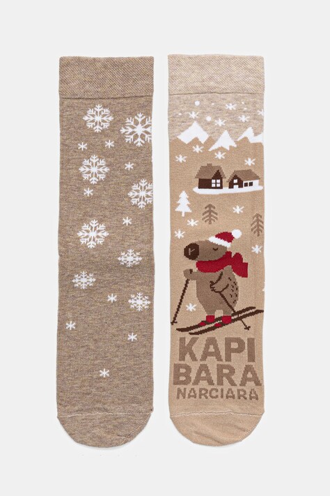 Skarpetki bawełniane damskie - Kapibara Narciara (2-pack) kolor multicolor RW25-LGDA23