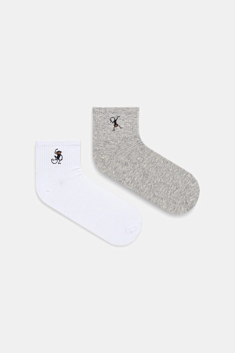 Skarpetki bawełniane męskie z ozdobnym haftem (2-pack) kolor multicolor RW25-LGM200