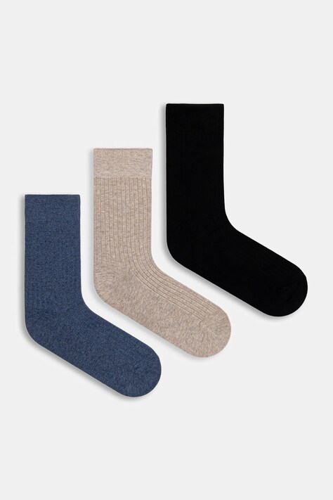 Skarpetki męskie z włókna bambusowego prążkowane (3-pack) kolor multicolor RW25-LGM405