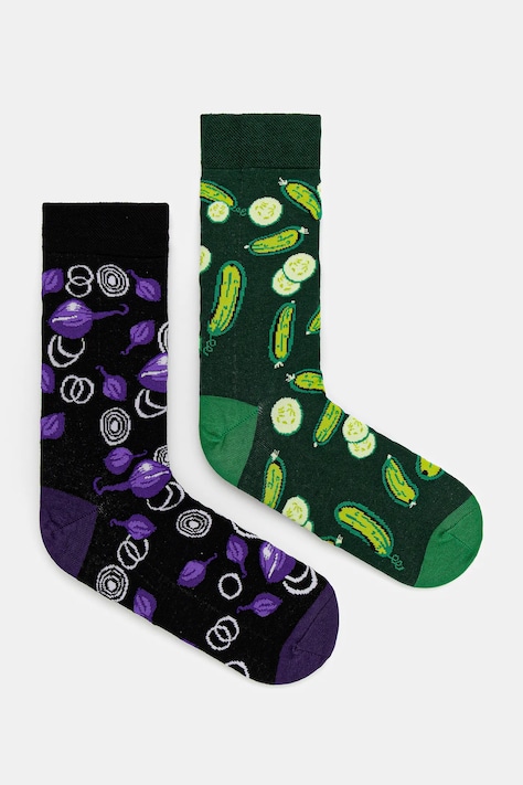 Skarpetki bawełniane męskie w warzywa (2-pack) kolor multicolor RW25-LGM702