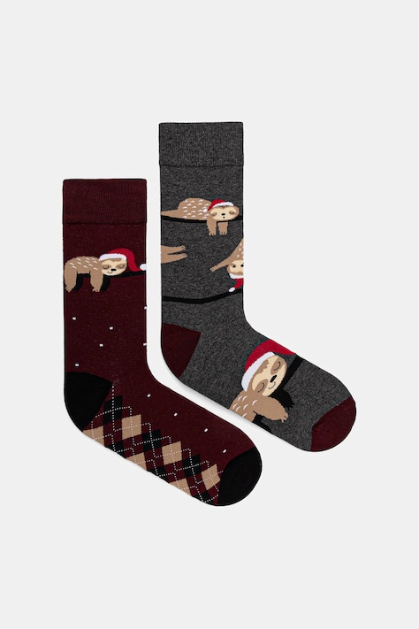 Skarpetki bawełniane męskie świąteczne (2-pack) kolor multicolor RW25-LGMA15