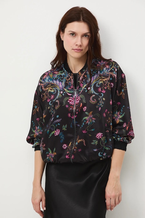 Medicine marynarka damska kolor czarny oversize wzorzysta