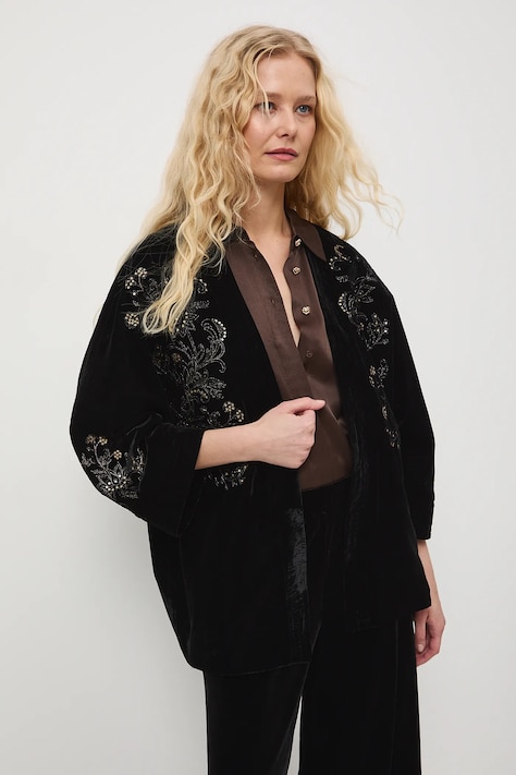 Medicine kimono damskie kolor czarny niezapinana