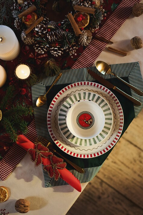 Obrúsky pruhovaná (2-pack) zelená farba RW25-ORU814