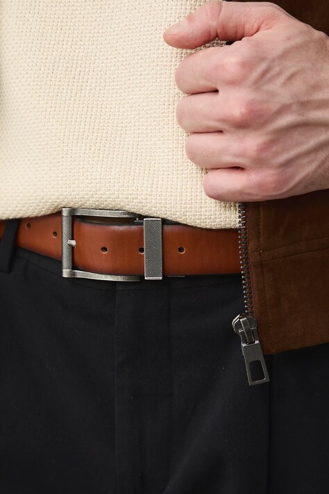 Medicine pasek dwustronny męski kolor brązowy