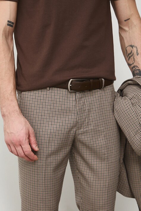 Pasek męski ze skóry ekologicznej kolor brązowy RW25-PAM303