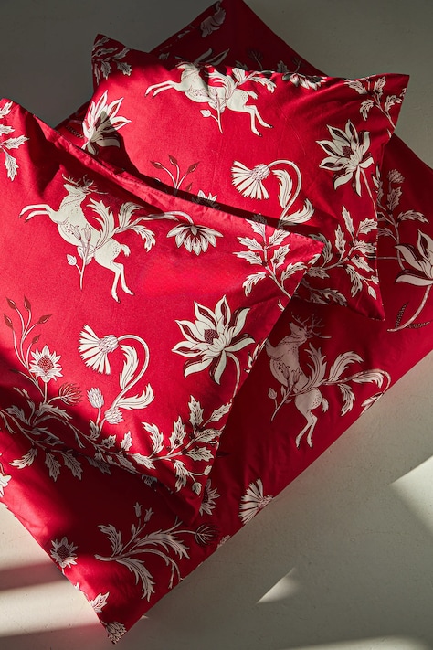 Komplet pościeli bawełnianej świątecznej 200 x 200 cm kolor czerwony RW25-PCU810