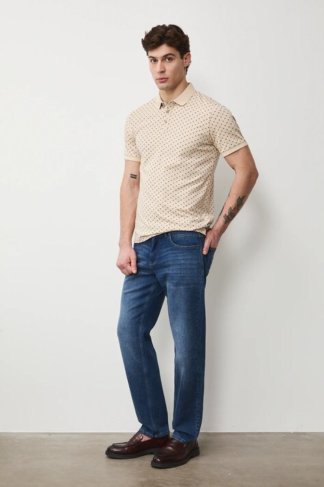 Polo tričko Medicine pánske, béžová farba