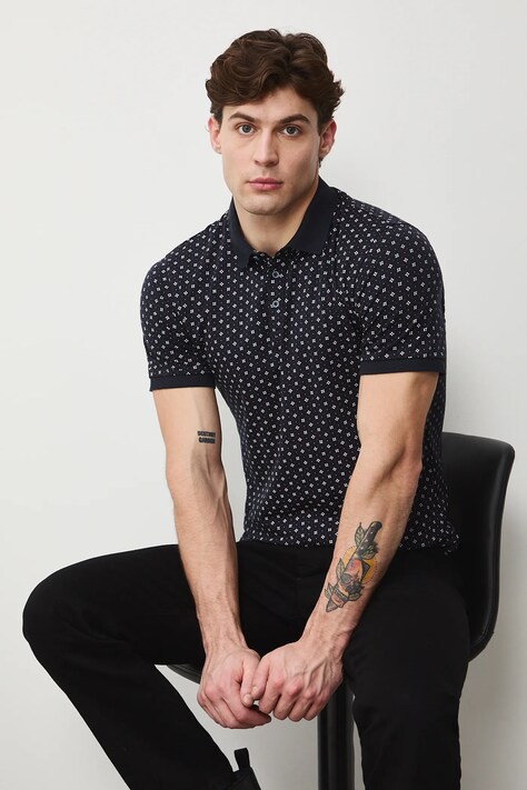 Medicine polo męskie kolor granatowy