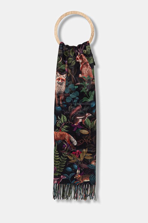 Szal damski z motywem roślinnym i zwierzęcym kolor multicolor RW25-SAD400