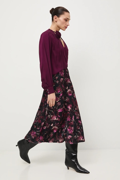 Spódnica damska midi wzorzysta kolor czarny RW25-SDD0A0