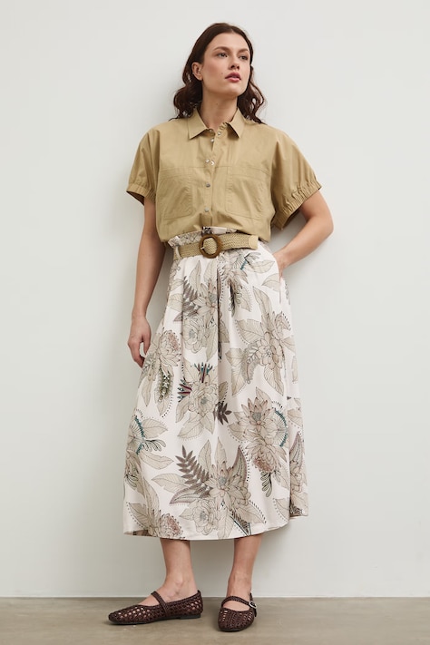 Spódnica damska maxi wzorzysta z wiskozy kolor multicolor RW25.SDD110