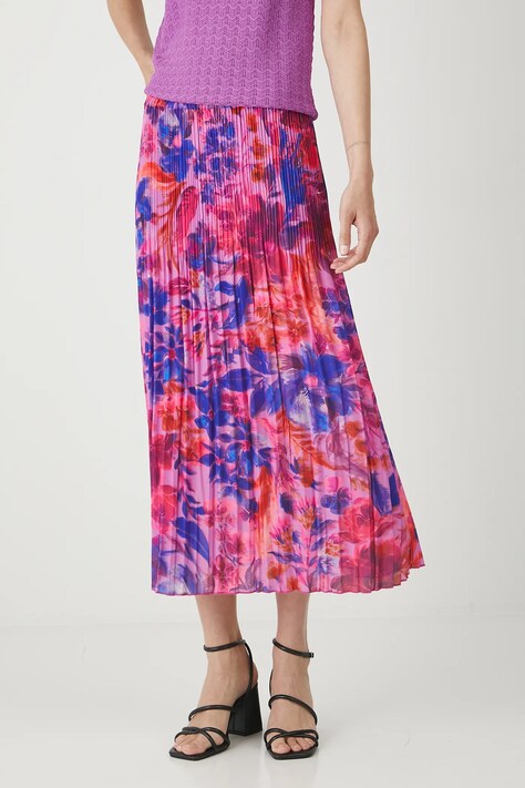Spódnica damska maxi plisowana kolor multicolor RW25-SDD206