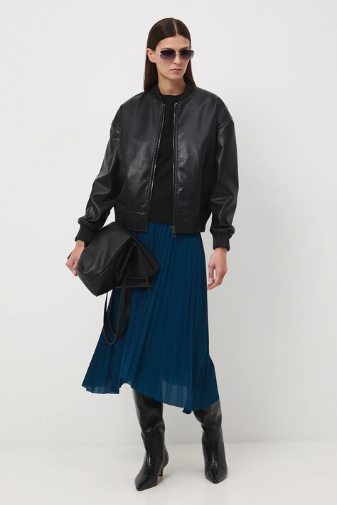 Spódnica damska midi plisowana kolor zielony RW25-SDD405