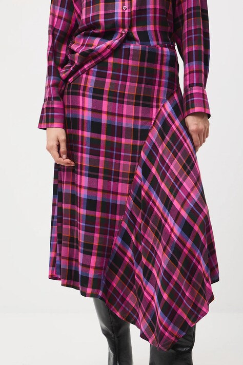 Spódnica damska midi w kratę kolor multicolor RW25-SDD600