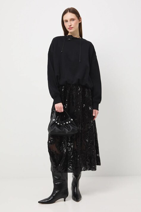 Medicine spódnica kolor czarny maxi rozkloszowana