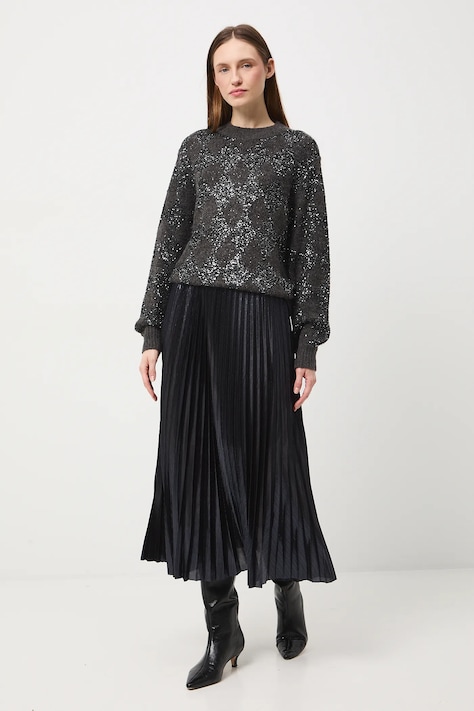 Spódnica damska midi plisowana kolor granatowy RW25-SDDB06