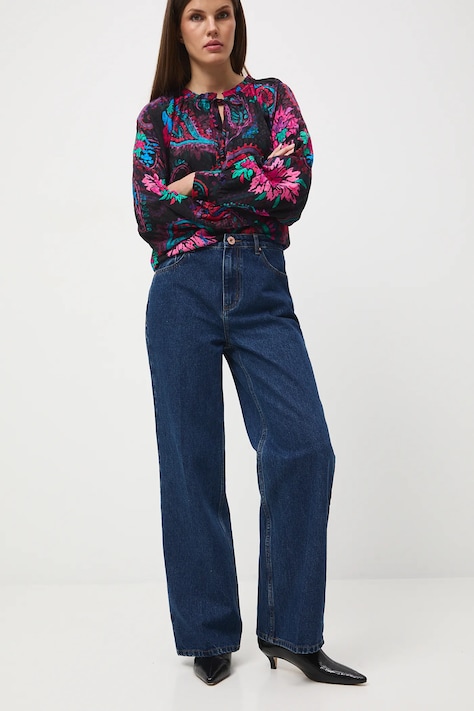 Medicine jeansy bawełniane damskie kolor granatowy