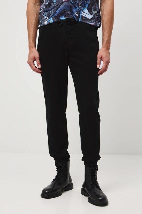 Jeansy męskie jogger gładkie kolor czarny RW25-SJM031