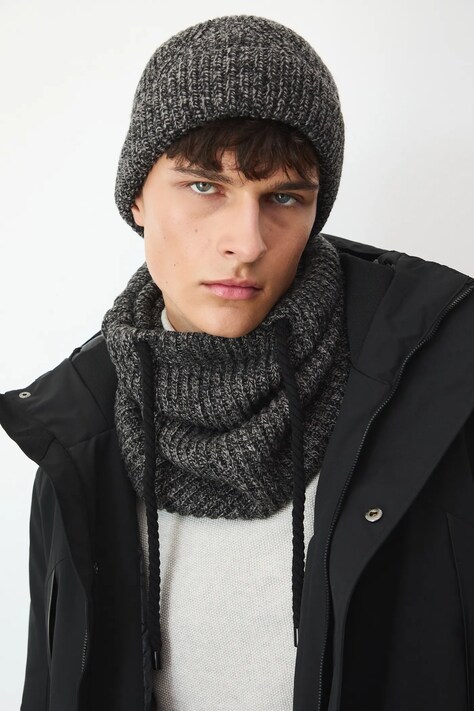 Šál komín s prímesou vlny šedá farba RW25-SOM700