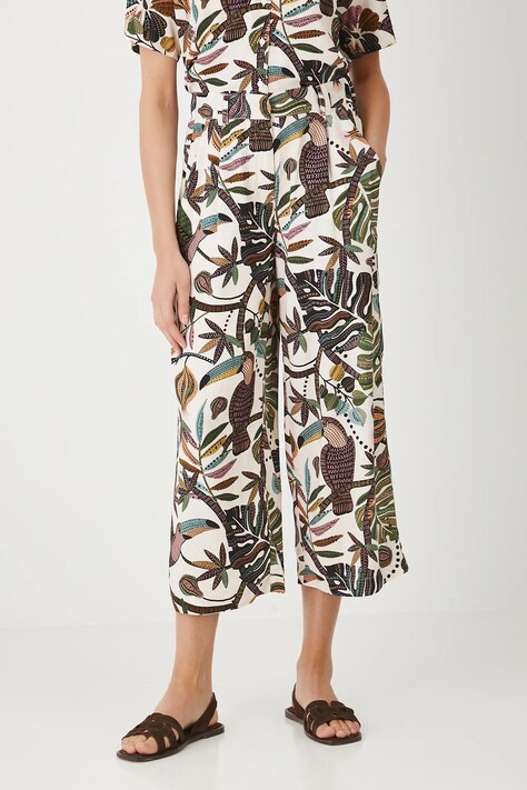 Spodnie damskie wide leg z wiskozy kolor beżowy RW25.SPD010