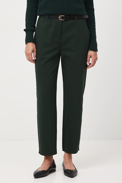 Medicine spodnie damskie kolor zielony fason chinos medium waist