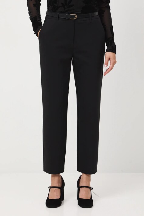Medicine spodnie damskie kolor czarny fason chinos medium waist