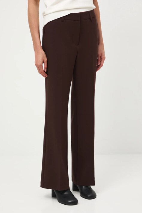 Medicine spodnie damskie kolor brązowy dzwony medium waist