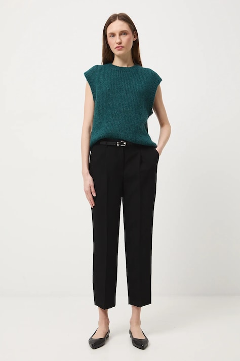 Spodnie damskie chino gładkie kolor czarny RW25-SPDB02