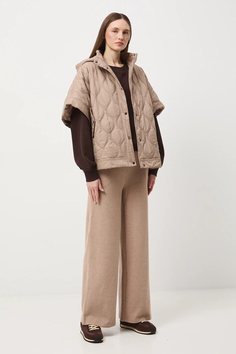 Medicine spodnie dresowe damskie kolor beżowy melanżowe