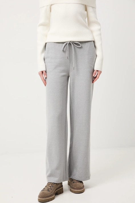 Spodnie dresowe damskie wide leg melanżowe kolor szary RW25-SPDB03