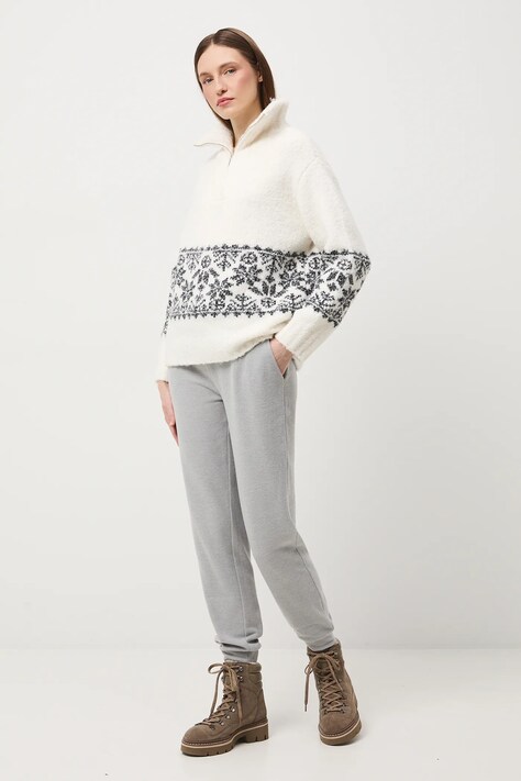 Medicine spodnie dresowe damskie kolor szary melanżowe